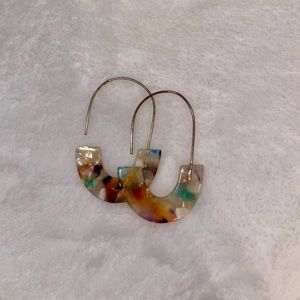 Multicolored Semi-Circle Earrings
